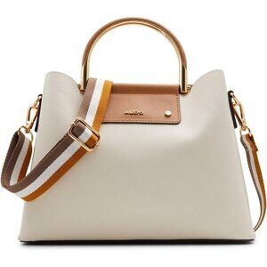 ALDO Women's Sloana Satchel Bag Beige Overflow Crossbody Shoulder HandBag